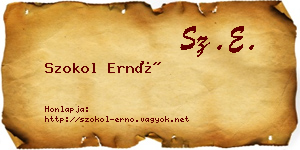 Szokol Ernő névjegykártya